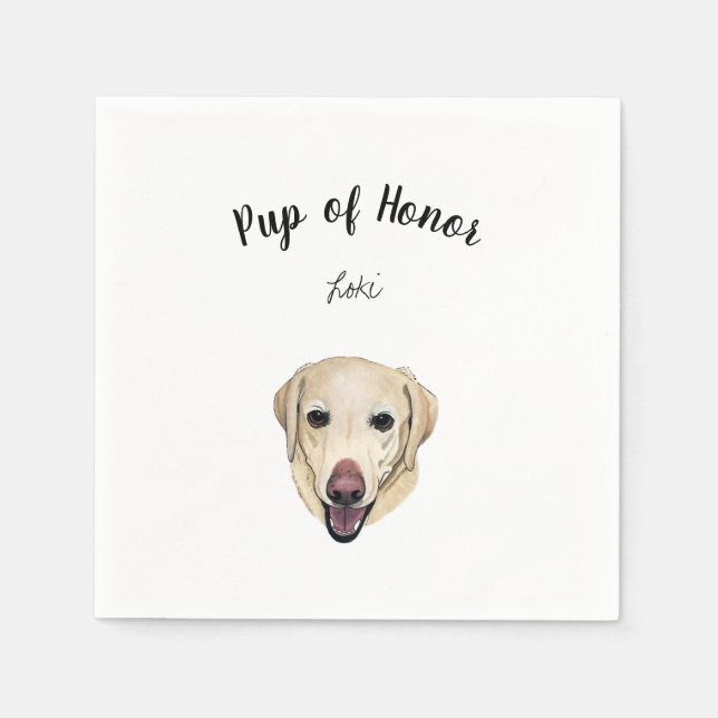 Gul lab Cocktail Napkins Pappersservett (Framsidan)