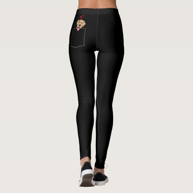 Gul lab fick- valp (mörkfärger) leggings (Baksida)