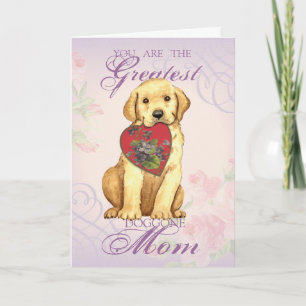 Gul lab Heart Mamma Kort