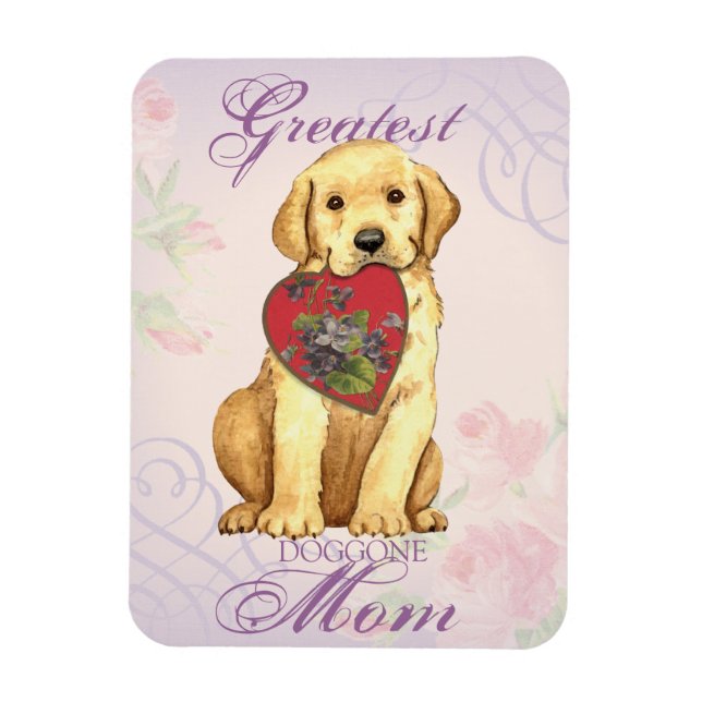 Gul lab Heart Mamma Magnet (Vertikal)