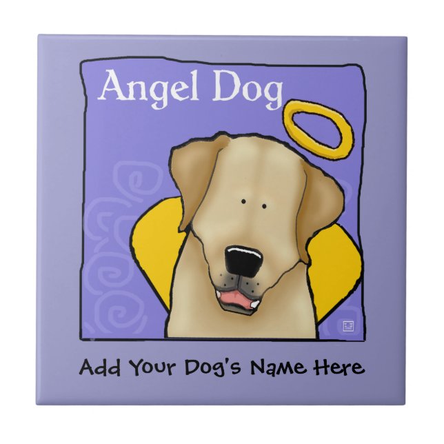 Gul lab Hund Angel Analize Ceramic Tile Kakelplatta (Framsidan)