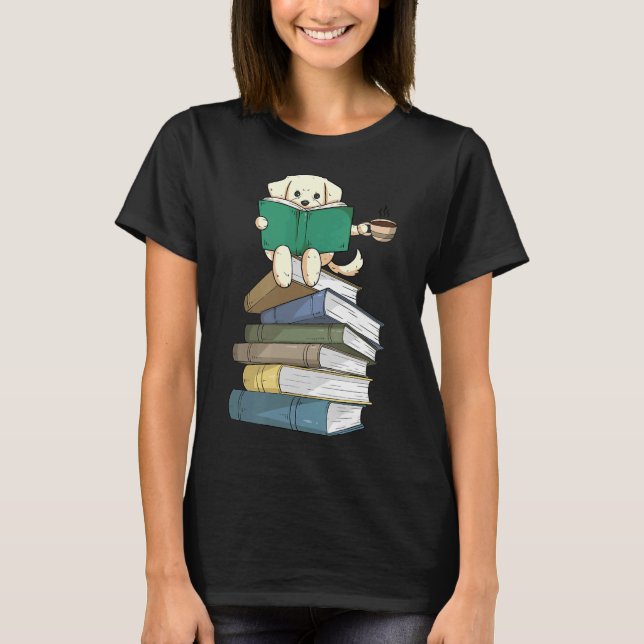 Gul lab Hund av labrador Bokar-kaffe T Shirt (Framsida)