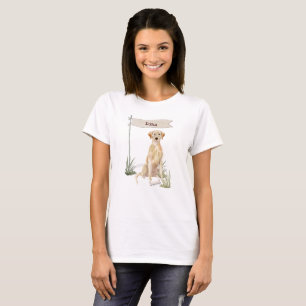 Gul lab Hund för anpassat namn T Shirt
