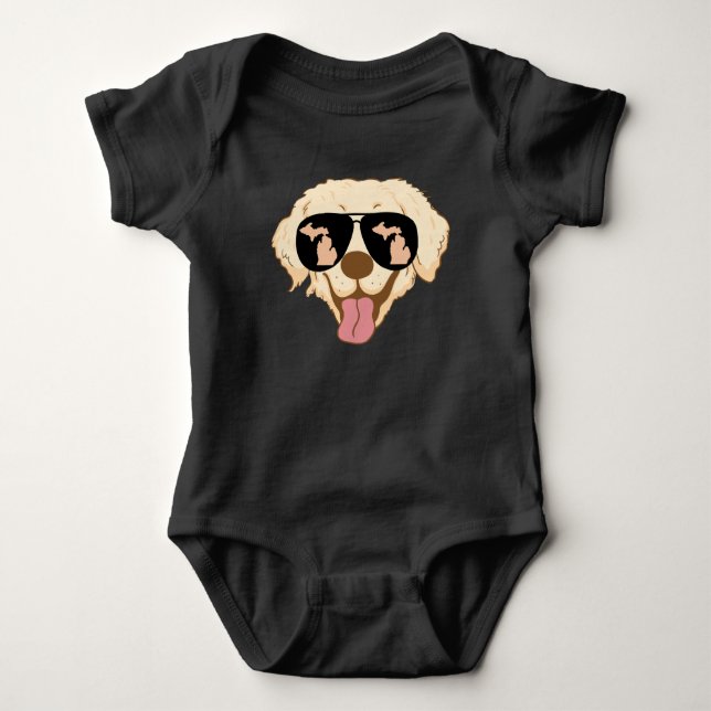 Gul lab Hund på baby-utrustning T Shirt (Framsida)