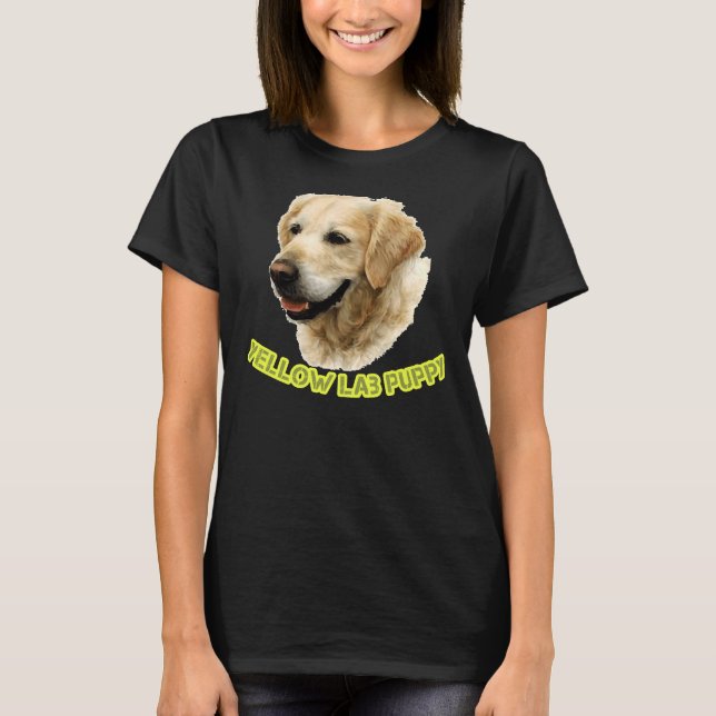 Gul lab Hund T Shirt (Framsida)