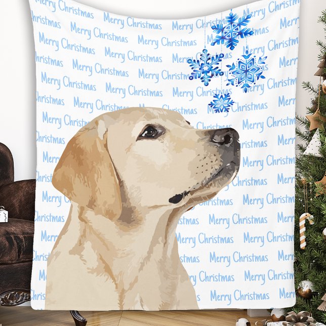 Gul lab jul Hund Labrador Fleecefilt (Skapare uppladdad)