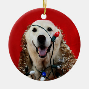 Gul lab jul julgransprydnad keramik