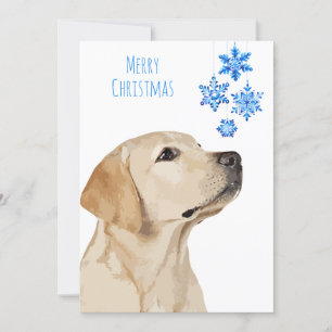 Gul lab jul Snowflake Cute Hund Labrador Julkort