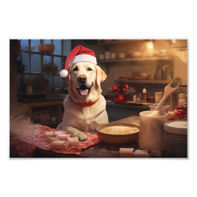 Gul lab julkakor Festive Helgdag Fototryck (Framsidan)