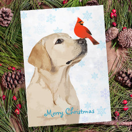 gul lab julkardinal - Cute Labrador Hund Julkort