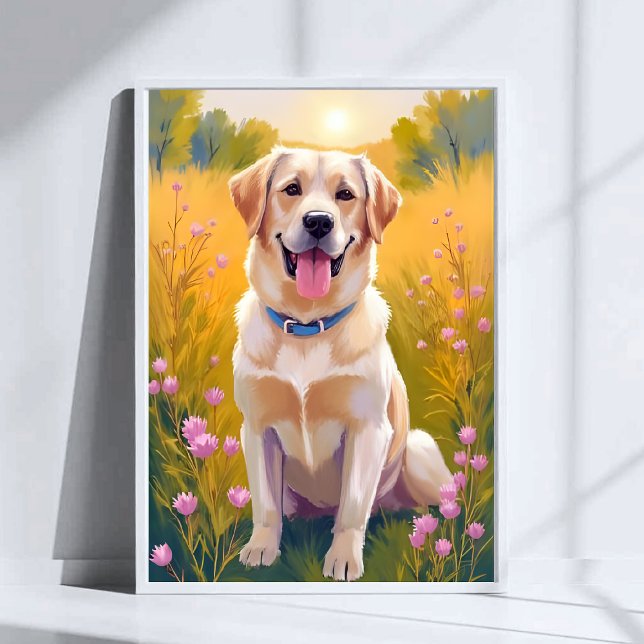 Gul lab Labrador Retriever-Hund Pet-målning Poster (Skapare uppladdad)