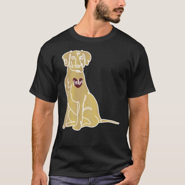Gul lab Labrador Retriever Hund T Shirt (Framsida)