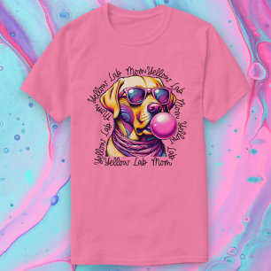 Gul lab Mamma Bubblegum Trendig Labrador Mamma T Shirt