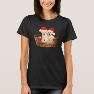 Gul lab marionerna Santa Hat Cute jul-Hund La T Shirt