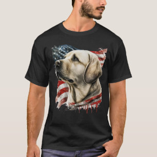 Gul lab med den amerikanska Flagga T Shirt