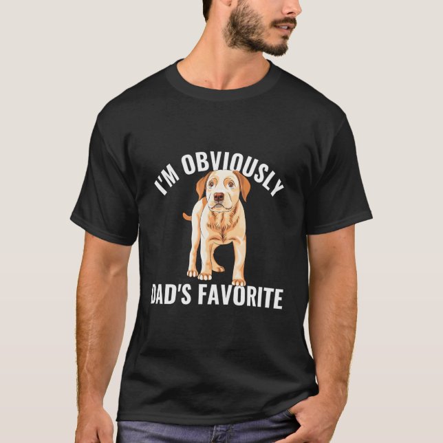 Gul lab Pappa Favorite Labrador Retriever T Shirt (Framsida)