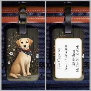 Gul lab Patriotic Cute Hund Labrador Retriever Bagagebricka