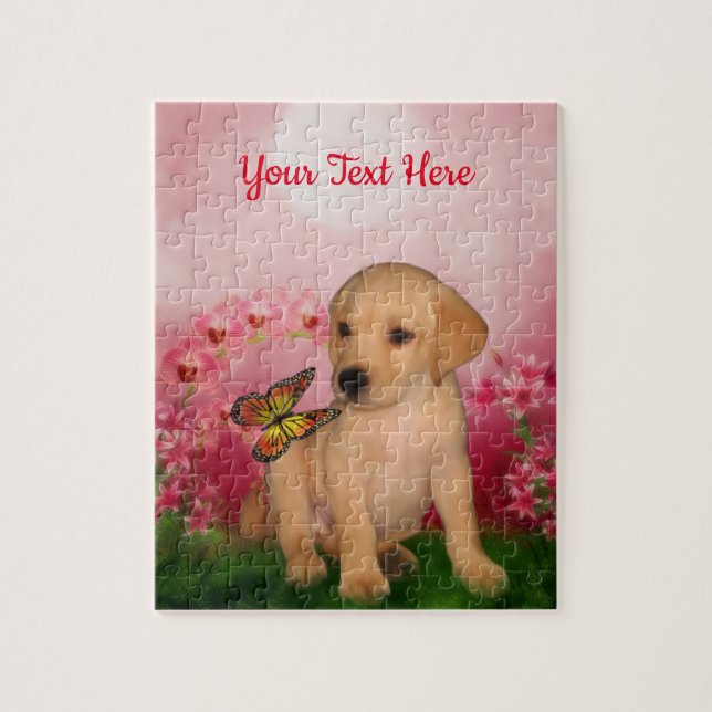 gul lab Personlig för fjärosblommor  Pussel (Vertikal)