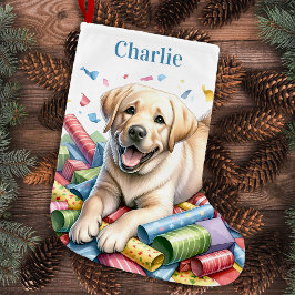 Gul lab Pet Hund Cute Labrador Retriever Liten Julstrumpa