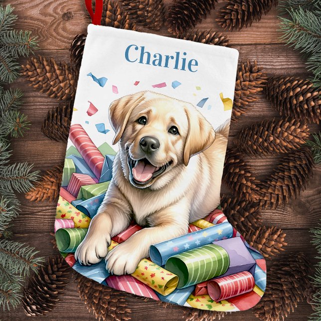 Gul lab Pet Hund Cute Labrador Retriever Liten Julstrumpa (Skapare uppladdad)
