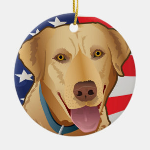 Gul lab Retriever av Amerika Julgransprydnad Keramik