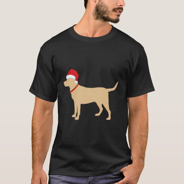 Gul lab Santa Labrador T Shirt (Framsida)