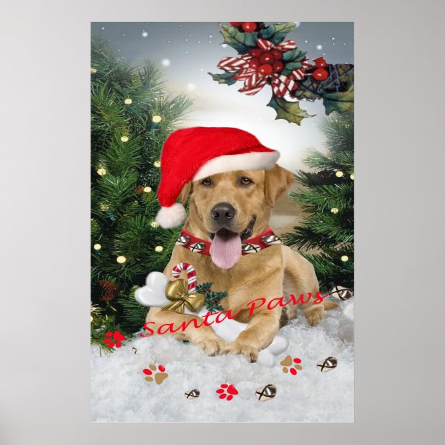 Gul lab Santa Tassar Poster (Framsidan)