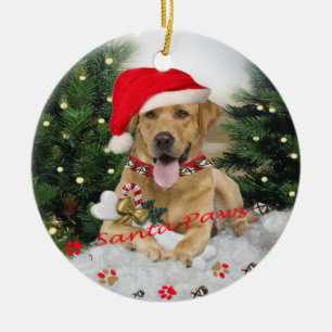 Gul lab Santa tassprydnad Julgransprydnad Keramik
