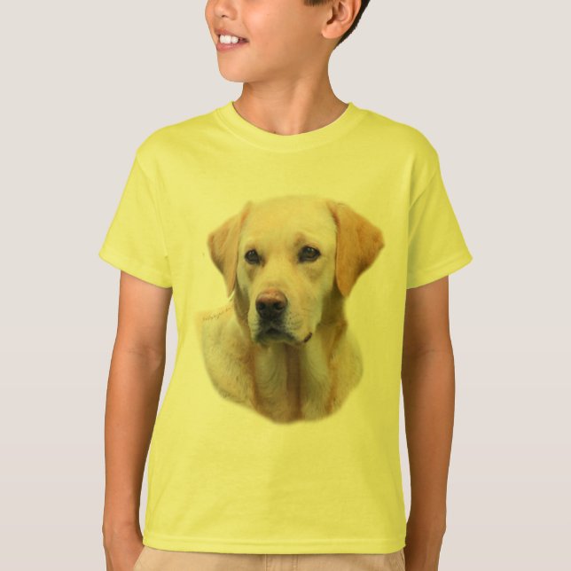 Gul lab utslagsplatsför barn för trogen vän tee shirt (Framsida)