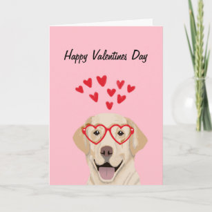 Gul lab - valentiness-kärlek-kort - hund kärlek helgkort