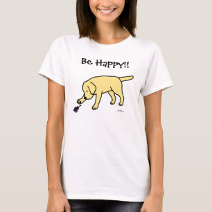 Gul lab vänlig tecknad Labrador T-shirt