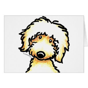 Gul Labradoodle konst Hälsningskort