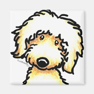 Gul Labradoodle konst Magnet