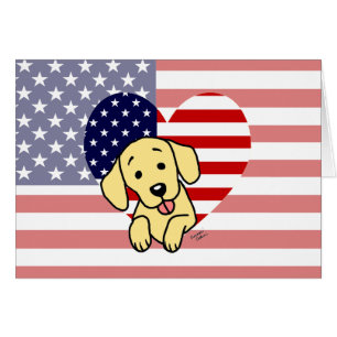 Gul Labrador amerikanhjärta Hälsningskort