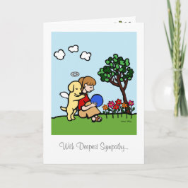 Gul Labrador ängel med kärlek Kort