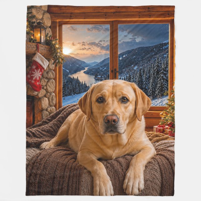 Gul Labrador Helg  Fleecefilt (Framsidan)