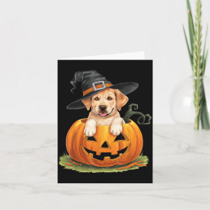 Gul Labrador Hund Halloween Pumpa Kort