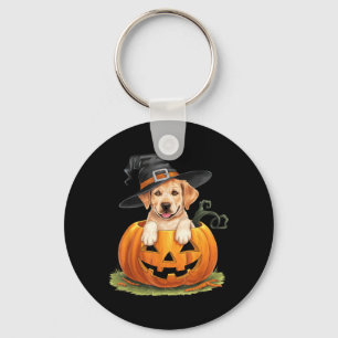 Gul Labrador Hund Halloween Pumpa Nyckelring