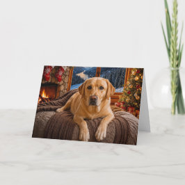 Gul Labrador Julkort Helgkort