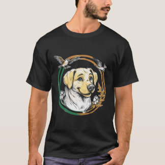 Gul Labrador med Igelkottar och Fåglar T Shirt