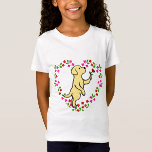 Gul Labrador mycket liten hjärtablomma T Shirt