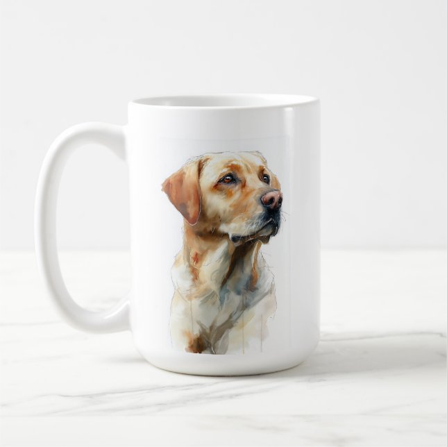 Gul labrador retriever akvarell kaffemugg (Vänster)