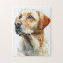 Gul labrador retriever akvarell