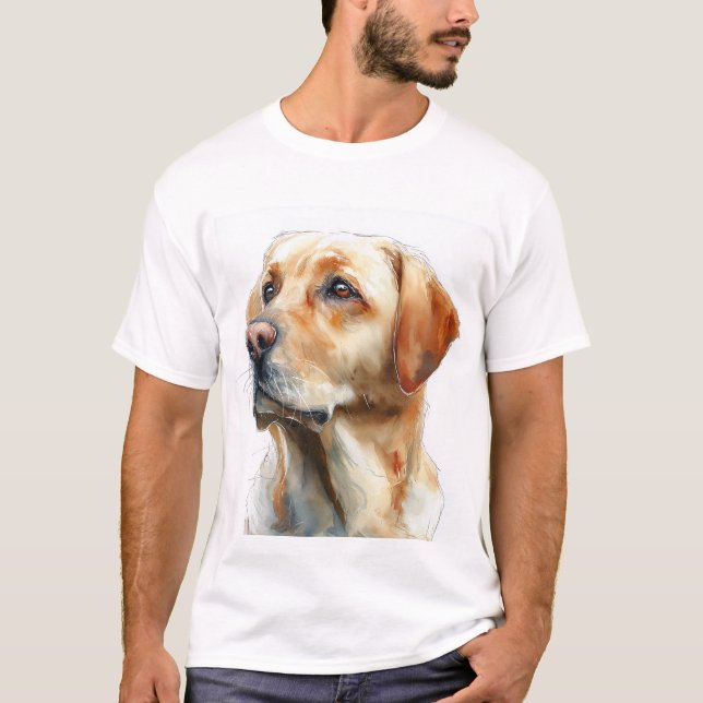 Gul labrador retriever akvarell t shirt (Framsida)