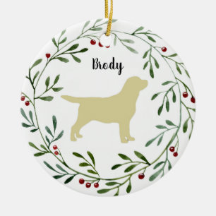 Gul Labrador Retriever - Andhund - Gul Lab Julgransprydnad Keramik