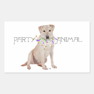 Gul Labrador Retriever-fest Rektangulärt Klistermärke