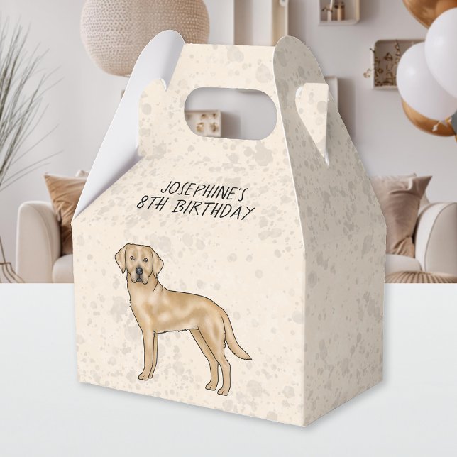 Gul Labrador Retriever Hund Anpassad Barns Födelse Presentaskar (Skapare uppladdad)