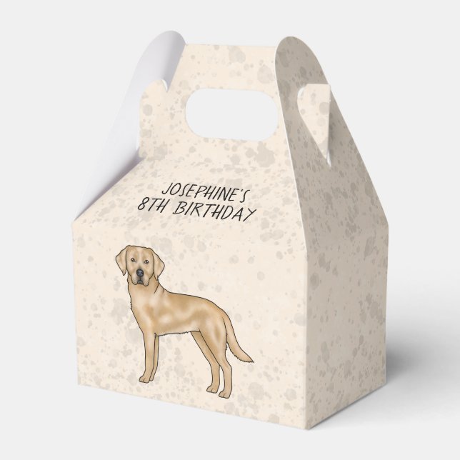 Gul Labrador Retriever Hund Anpassad Barns Födelse Presentaskar (Framsidan Sidan)