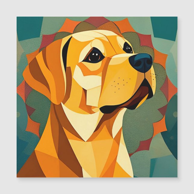 Gul Labrador Retriever Hund Geometrisk Konst (Framsida)