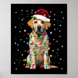 Gul Labrador Retriever Julgran Ljusstövarkjol Poster